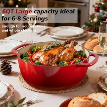 Umite Chef 6QT Enameled Dutch Oven for Baking & Braising