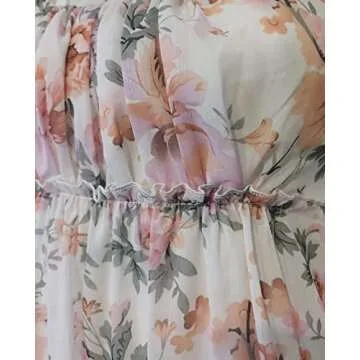 Mansy Womens 2025 Summer Floral Mini Dress Boho Flowy Skater Dresses Short Sleeveless Ruffle Spaghetti Strap Dress Orange Flower