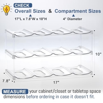 3 Tier Stackable Water Bottle Organizer for Large Cups