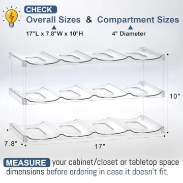 3 Tier Stackable Water Bottle Organizer for Large Cups