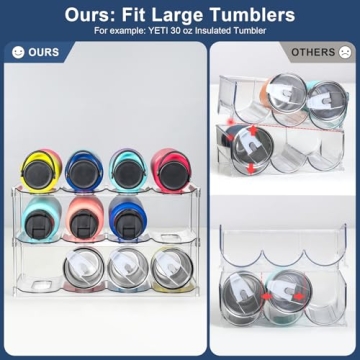 3 Tier Stackable Water Bottle Organizer for Large Cups