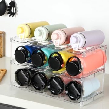 3 Tier Stackable Water Bottle Organizer for Large Cups