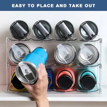 3 Tier Stackable Water Bottle Organizer for Large Cups