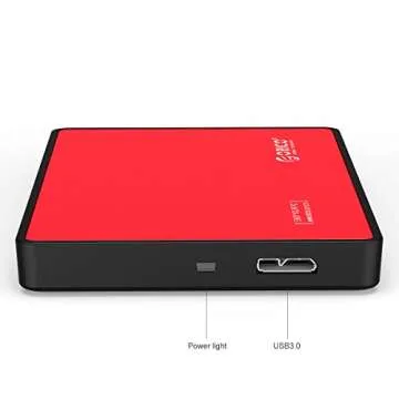ORICO USB 2.5 Enclosure SATA External Drive Enclosure Portable Hard Disk Case Adapter for 7/9.5mm HDD SSD Tool Free Support UASP Max 4TB - 2588 Red