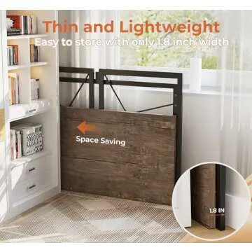 Coavas Folding Desk No Assembly Required, 39.4 inch Writing Computer Desk Space Saving Foldable Table Simple Home Office Desk,Brown