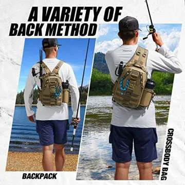 Piscifun Fishing Tackle Backpack with Rod & Gear Holder, Lightweight Outdoor Water-Resistant Fishing...