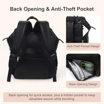 ROSEGIN Vegan Leather Diaper Bag for Stylish Parents