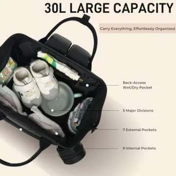 ROSEGIN Vegan Leather Diaper Bag for Stylish Parents