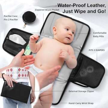 ROSEGIN Vegan Leather Diaper Bag for Stylish Parents