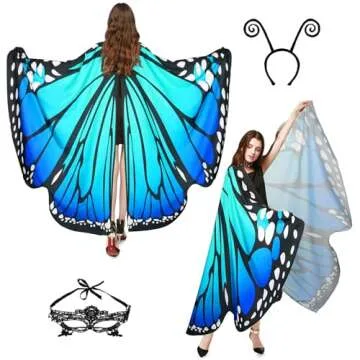 Charming Women's Butterfly Costume 3-Piece Set for Halloween