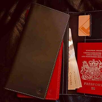 Pacer Go RFID Blocking Slim Minimalist Long Travel Wallet Genuine Leather Passport Holder Travel Cov...
