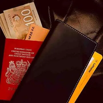 Pacer Go RFID Blocking Slim Minimalist Long Travel Wallet Genuine Leather Passport Holder Travel Cover (Grey)