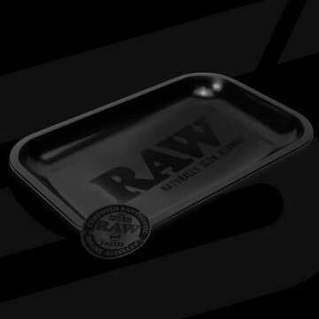 RAW Matte Black Murder'd Cigarette Rolling Tray - Small Size, Sleek Finish