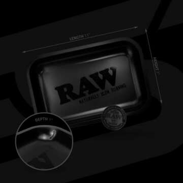 RAW Matte Black Murder'd Rolling Tray - Elegant and Durable