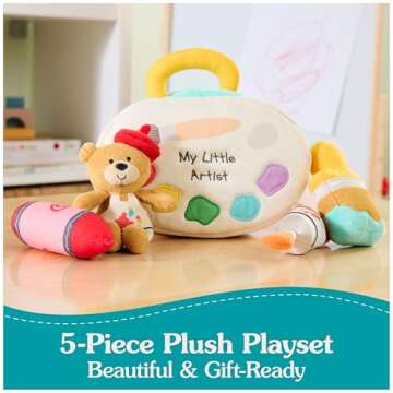 GUND Baby My Little Artist 5-Piece Plush Playset with Rattle, Squeaker and Crinkle Plush Toys, Senso...