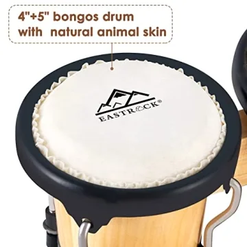 EastRock 4-5 Inch Bongo Drum Set for Kids and Adults