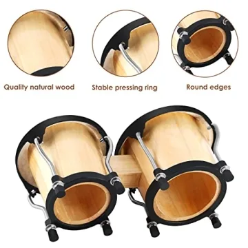 EastRock 4-5 Inch Bongo Drum Set for Kids and Adults
