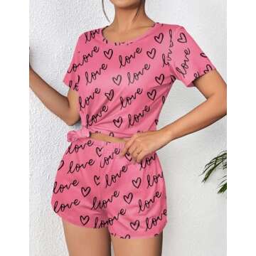 Ekouaer Short Sleeve Women Pajama Set with Pockets