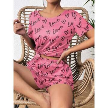 Ekouaer Short Sleeve Women Pajama Set with Pockets