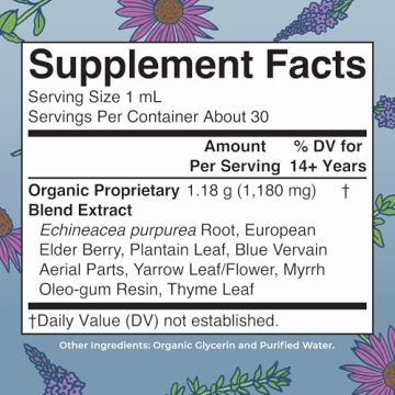 USDA Organic Lymphatic Support Drops with Echinacea Elderberry