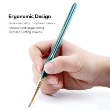 Transon Detail Thin Paint Brush Set 6pcs for Model Minature Craft and Art Painting Green