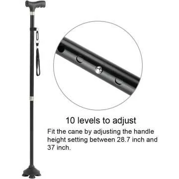 LED Walking Cane: Adjustable, Safe, Lightweight for Seniors