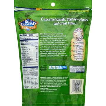 Blue Diamond Wasabi & Soy Sauce Almonds - Healthy Snack