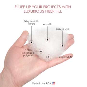 Fairfield Silky Poly-Fil, Premium Polyester Fiber Fill, Soft Pillow Stuffing for Peaceful Sleep, Stuffing for Stuffed Animals and Toys, 24-Ounce Bag