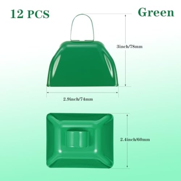 HEYLEAYAR 3 Inch Cowbells - Loud Green Noise Makers for Cheerful Events