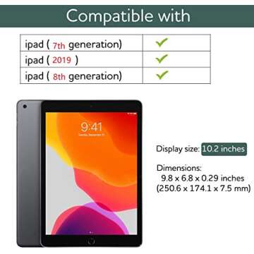 SURITCH for iPad 9th/8th/7th Generation, iPad 10.2 Case, [Built in Screen Protector] [Pencil Holder]...