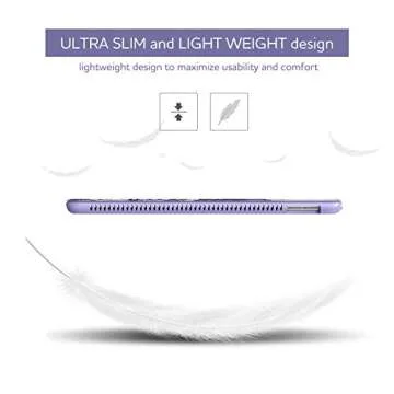 SURITCH for iPad 9th/8th/7th Generation, iPad 10.2 Case, [Built in Screen Protector] [Pencil Holder] Lightweight Leather Smart Cover and Magnetic Trifold Stand for iPad 2021/2020/2019-Purple Marble