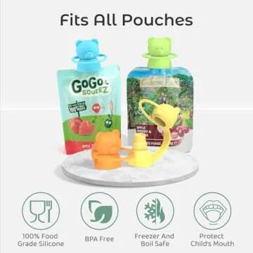 Giichen Soft Sip Food Pouch Topper - BPA Free Silicone