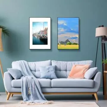 Frametory 16x24 Aluminum Picture Frame with Removable Mat