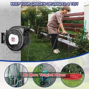 66ft Retractable Garden Hose Reel - Automatic Storage System