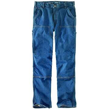 Carhartt mens Rugged Flex Relaxed Fit Double-front Jean Work Utility Pants, Tahoe, 34W x 34L US