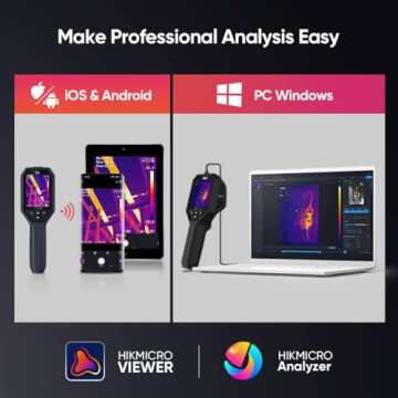 HIKMICRO B1L 160 x 120 IR Resolution Thermal Imaging Camera with WiFi, 25Hz Refresh Rate, 3.2" LCD Screen, Handheld 19200 Pixels Infrared Thermal Imager with High Temperature Alarm