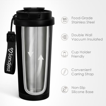 Dad Tumbler from Daughter - Stainless Steel 2-in-1 Lid Coffee Tumbler 18 oz, Best Dad Ever Insulated...