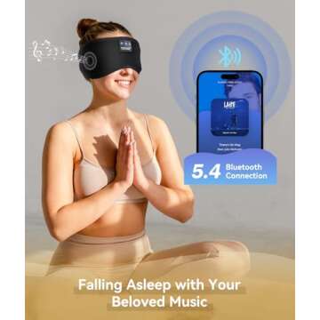 TOPOINT Sleep Mask with Headphones Bluetooth 5.4 Wireless, Sleep Headphones Earphones Earbuds with Microphone HD Speakers Music, Blackout Eye Mask for Sleeping Travel Meditation Men Women Cool Gadgets