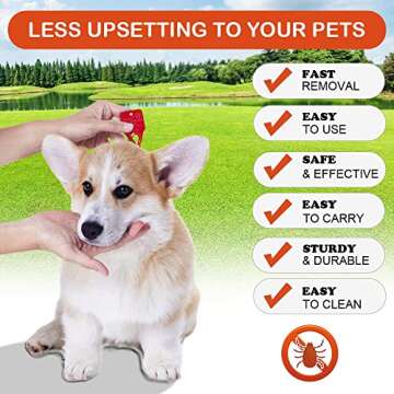 RENDASUN Tick Remover Tool - Safe, Portable & Reliable for Pets and Humans 1 Pack Red