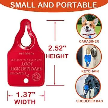 RENDASUN Tick Remover Tool for Pets and Humans 1 Pack Red