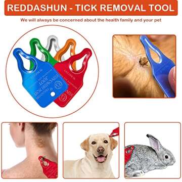 RENDASUN Tick Remover Tool for Pets and Humans 1 Pack Red