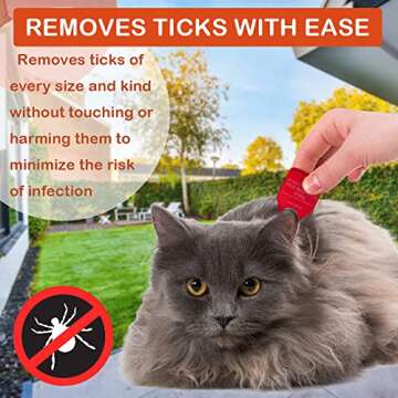 RENDASUN Tick Remover Tool for Pets and Humans 1 Pack Red