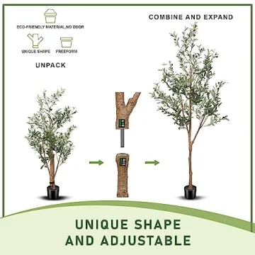 LYERSE 6ft Artificial Olive Tree - Stunning Home Addition