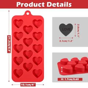 Webake Conversation Heart Molds, 14-Cavity Heart Chocolate Silicone Molds with Love Words, Conversation Heart Mold for Chocolate, Candy, Fudge, Ice Cube, Cake Pop, Pack of 2