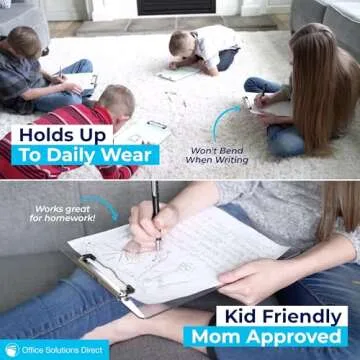 Plastic Clipboards (Set of 6) Transparent Clipboard (Clear) Strong 12.5 x 9 Inch | Holds 100 Sheets! Acrylic Clipboards with Low Profile Clip | Bulk Back to School Supplies for Teachers