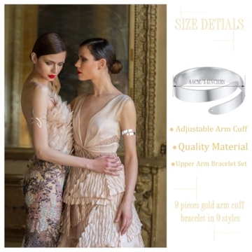 WAINIS Adjustable Upper Arm Cuff Bracelet Jewelry Set