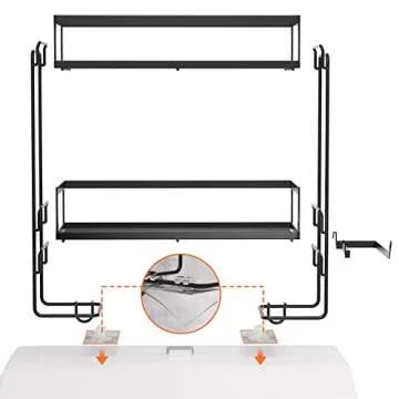 NUTSAAKK Over Toilet Storage Shelf, 2-Tier Bathroom Organizers and storage with Non-Trace Adhesive, No Drilling, Toilet Paper Holder for Space (Upgrade Black)