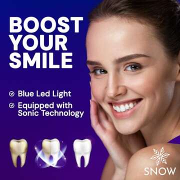 SNOW Toothbrush Refillable Heads - Electric Toothbrush Replacement Heads with Soft Bristles - Feature Blue LED Light and Sonic Technology - Easy Replacement Heads for LED Whitening Electric Toothbrush
