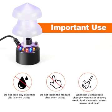 FITNATE Mist Maker, 12 LED Mister Fogger Water Fountain Pond Fog Machine Atomizer Air Humidifier, ultrasonic Mist fogger with Splash Guard, Perfect for Halloween and Other Holidays