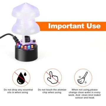 FITNATE Mist Maker, 12 LED Mister Fogger Water Fountain Pond Fog Machine Atomizer Air Humidifier, ultrasonic Mist fogger with Splash Guard, Perfect for Halloween and Other Holidays